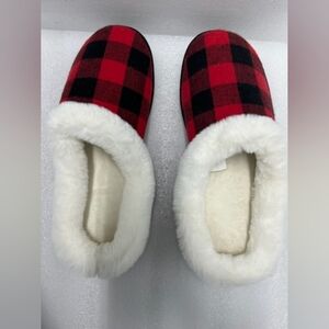 Charter Club Women's Flannel Faux-Fur-Trim Hoodback Boxed Slippers